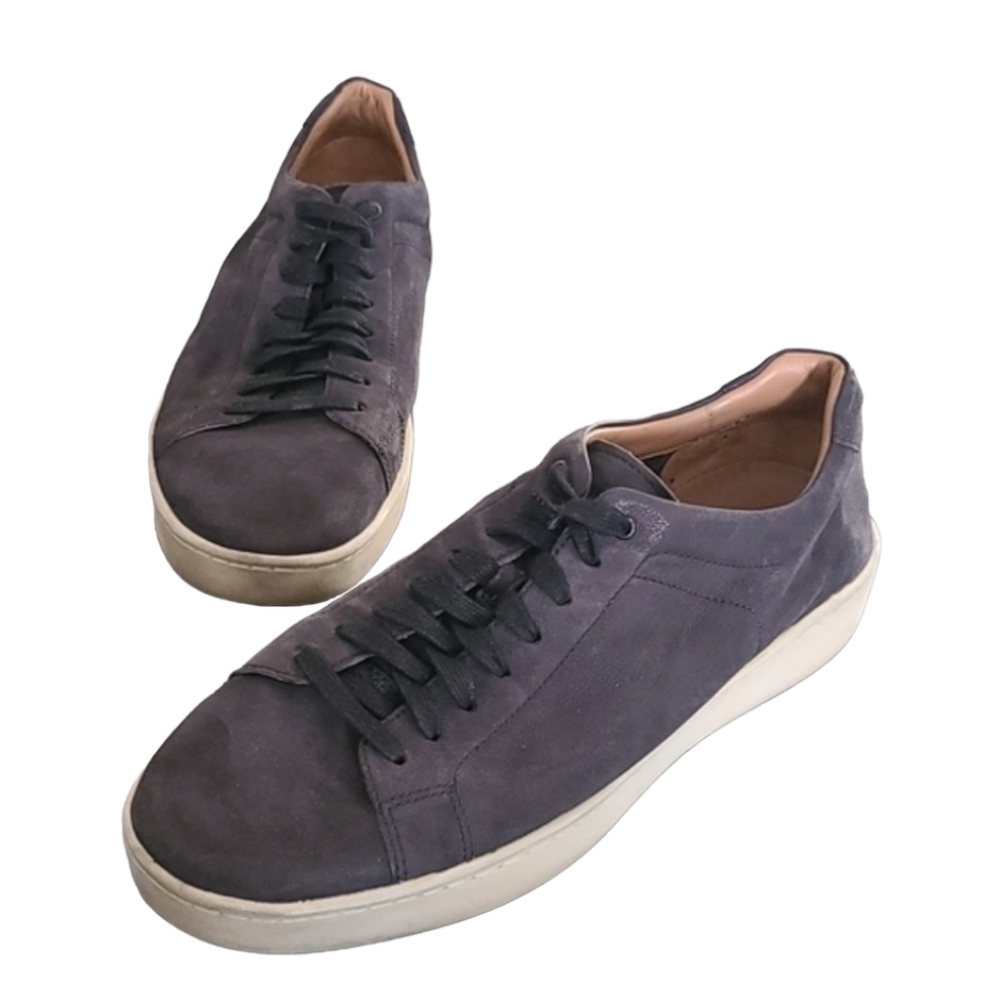 VINCE Slater Graphite Black Suede Leather Minimalist Dress Sneakers 45 11